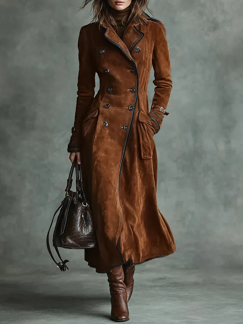 LILY™ | Elegant Suede Long Coat
