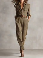ESME™ | Elegant Brown Tweed Suit