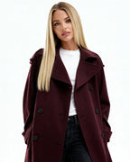 IVANA™ | Burgundy Trench Coat