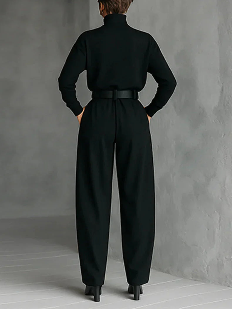 MAISIE™ | High-Waisted Pleated Trousers and Turtleneck Set