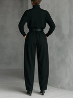 MAISIE™ | High-Waisted Pleated Trousers and Turtleneck Set
