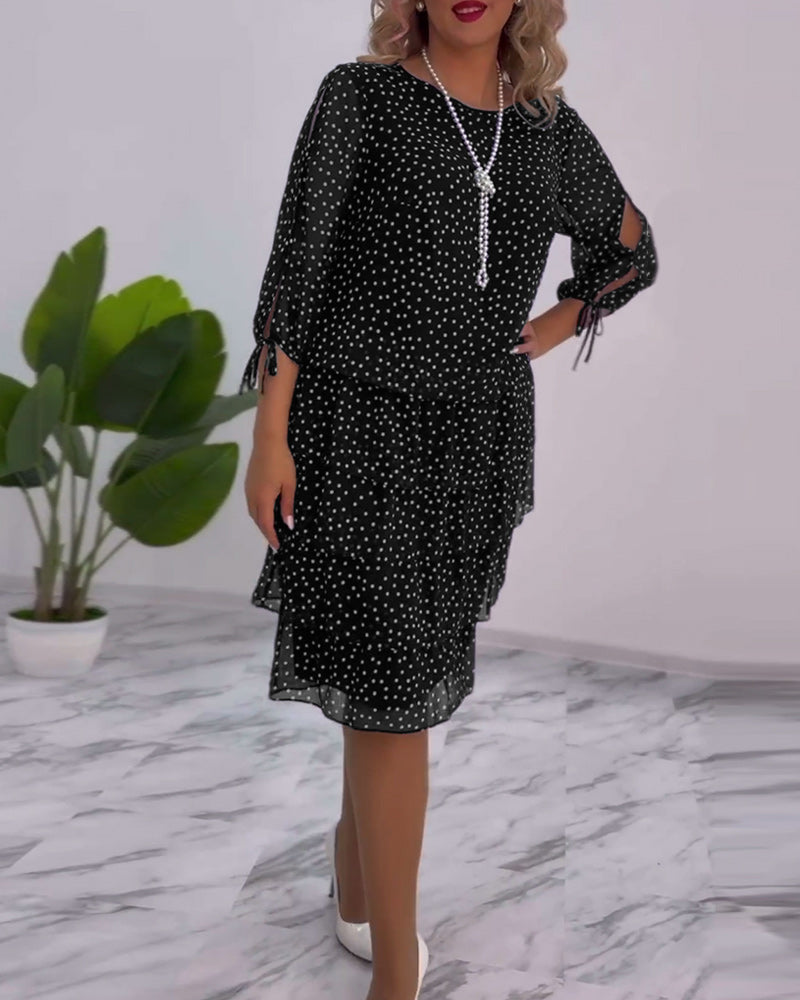 ELINA™ - Dotted Elegance Dress