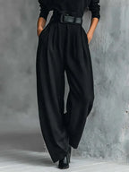 MAISIE™ | High-Waisted Pleated Trousers and Turtleneck Set