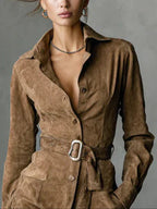 LUNA™ | Suede Belted Mini Dress