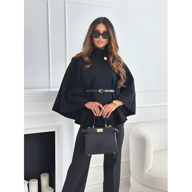 ALESSIA™ | Elegant Belted Jacket with Butterfly Sleeves