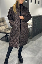 LINDY™ | Reversible Quilted Coat with Animal Print Lining